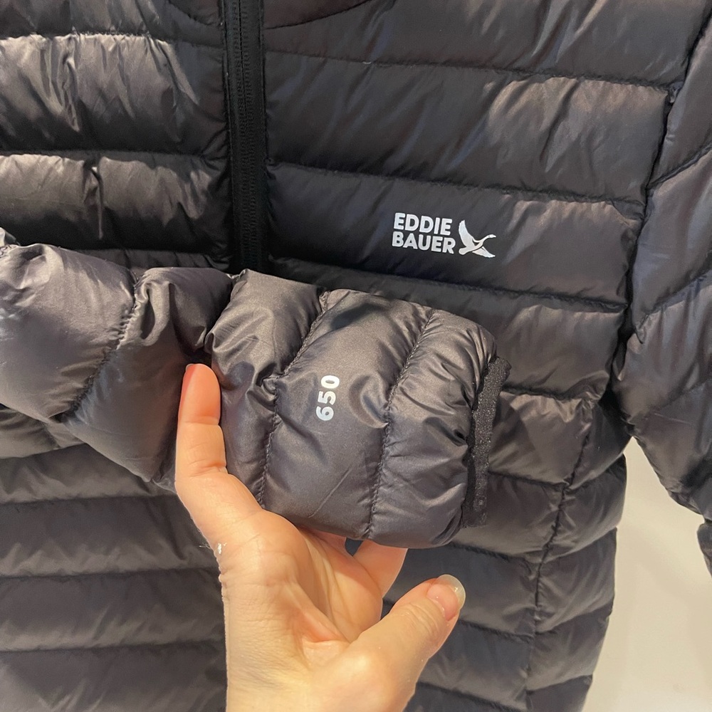 NWOT Eddie Bauer Boy Girl black Packable puffer storm repel 650 fill Medium 7/8 - Picture 13 of 16
